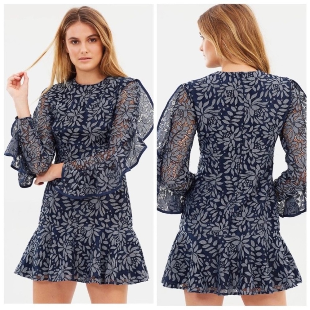 Keepsake floral ruffle dress